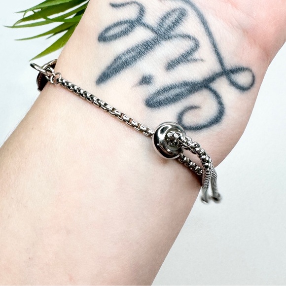 Reclaimed Vintage Original Rogers Silver Plated Ornate Flatware Bracelet - Picture 4 of 11